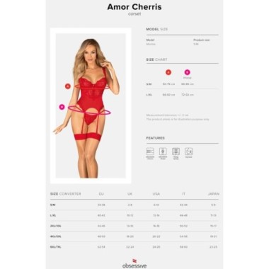 OBSESSIVE - CORSET ET TANGA AMOR CHERRIS S/M