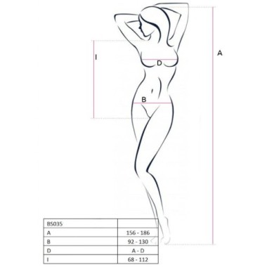 PASSION - FEMME BS035 BODYSTOCKING BLANC TAILLE UNIQUE