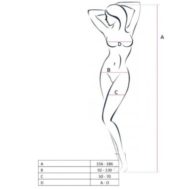 PASSION - FEMME BS050 BODYSTOCKING BLANC TAILLE UNIQUE