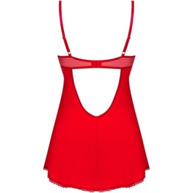 OBSESSIVE - CHEMISE & STRING INGRIDIA ROUGE XS/S