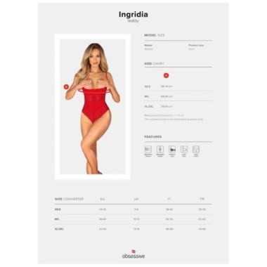 OBSESSIVE - INGRIDIA CROCHLESS ROUGE XL/XXL