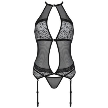 PASSION - CORSET SATARA LIGNE ÉROTIQUE NOIR S/M