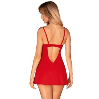 OBSESSIVE - CHEMISE & STRING INGRIDIA ROUGE M/L