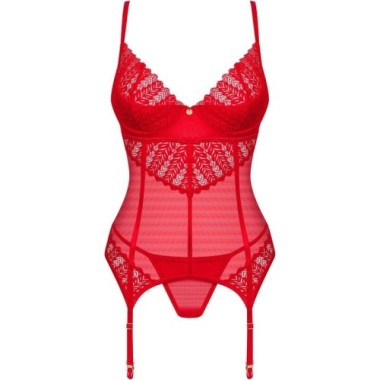 OBSESSIVE - CORSET & STRING INGRIDIA ROUGE XS/S