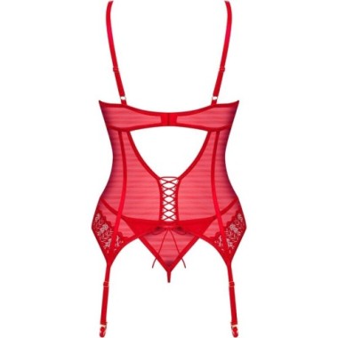 OBSESSIVE - CORSET & STRING INGRIDIA ROUGE XS/S