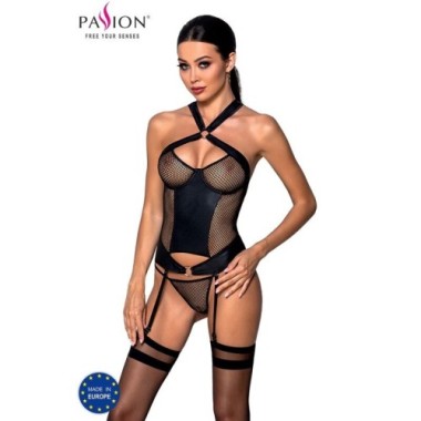 PASSION - AMANDA CORSET EN CUIR ÉCOLOGIQUE S/M