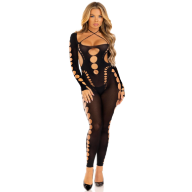 LEG AVENUE - BODYSTOCKING CHEVILLE RECKLESS NOIR