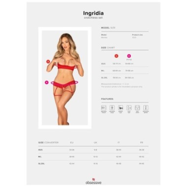 INGRIDIA ENSEMBLE DEUX PIÈCES SANS CROCHLES ROUGE M/L