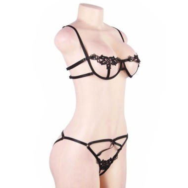 SET ENSEMBLE DEUX PIÈCES SOUTIEN-GORGE ET STRING S/M