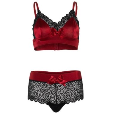 ENSEMBLE 2 PIÈCES NOIR ET ROUGE S/M