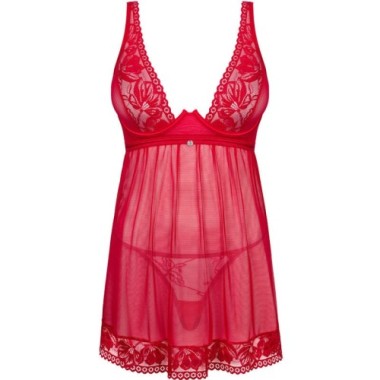 LACELOVE BABYDOLL & TANGA ROUGE M/L