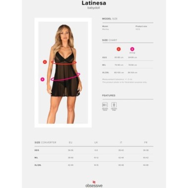 LATINESA BABYDOLL & STRING XL/XXL