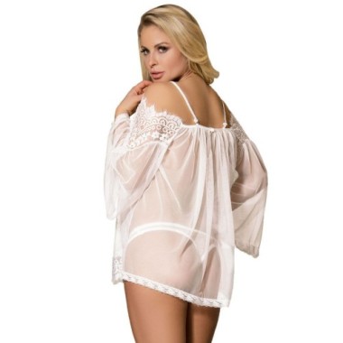 BABYDOLL BLANC MANCHES ÉVASÉES S / M