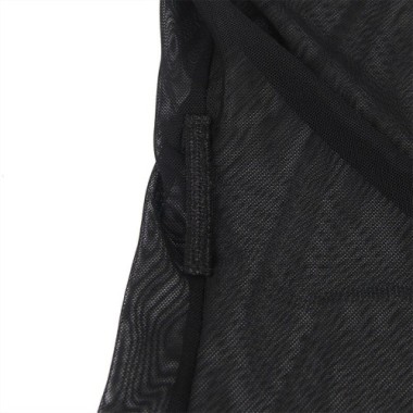 ROBE EN TISSU TRANSPARENT AVEC DÉTAIL DENTELLE NOIR L/XL