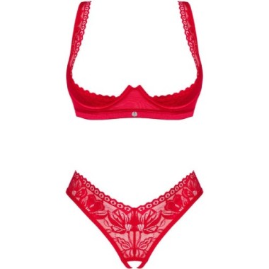 ENSEMBLE LACELOVE DEUX PIÈCES CUPLESS ROUGE XS/S